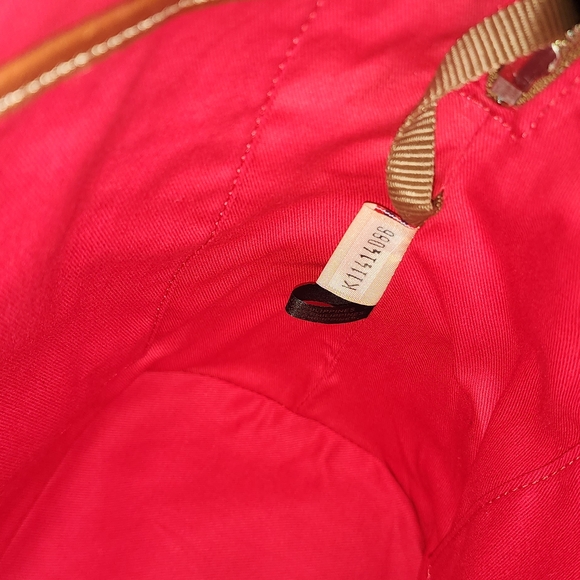 NWT** DOONEY & BOURKE - Dome Zip Satchel, Navy Suede and Tan Leather - Picture 7 of 10